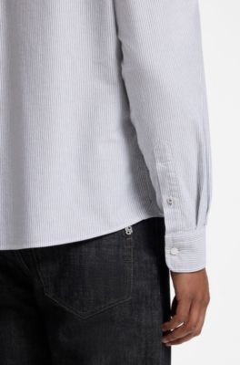 Chemise Regular en coton avec logo Double&nbsp;B, Bleu fonc&eacute;