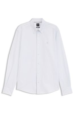 Chemise Regular en coton avec logo Double&nbsp;B, Blanc
