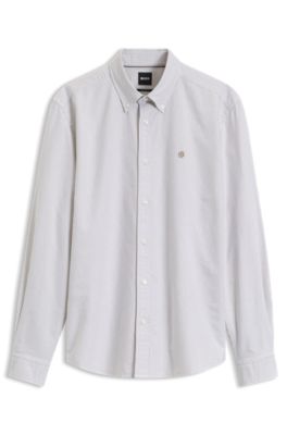Chemise Regular en coton avec logo Double&nbsp;B, Beige