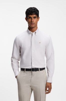 Chemise Regular en coton avec logo Double&nbsp;B, Beige