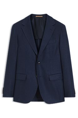 Regular-fit jacket in wool, linen, silk, and cashmere