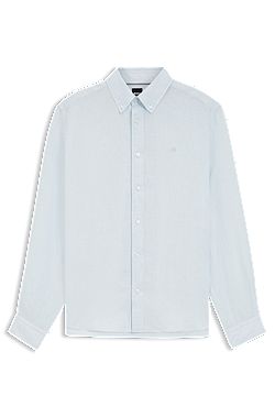 Camisa abotonada regular fit de lino