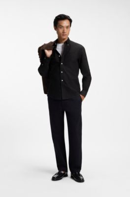Regular-fit button-down shirt in Oxford cotton, Black
