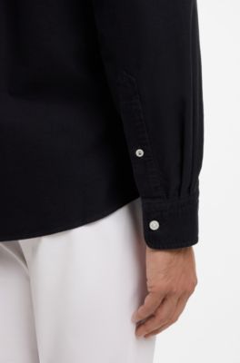 Regular-fit button-down shirt in Oxford cotton, Dark Blue