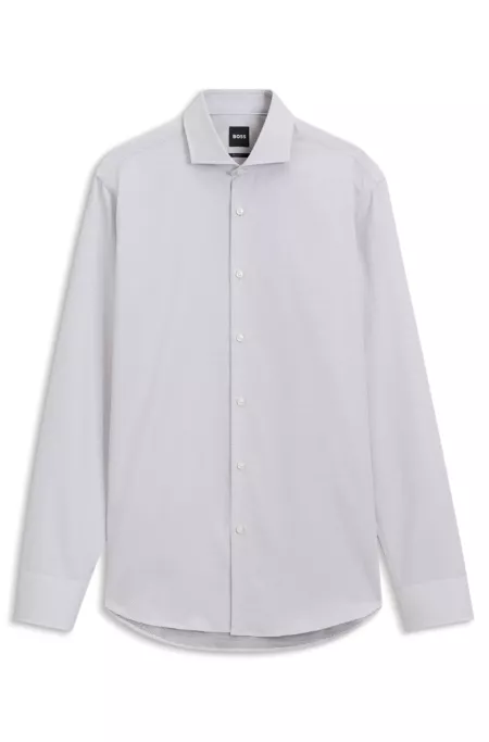 Regular-fit shirt in structured cotton