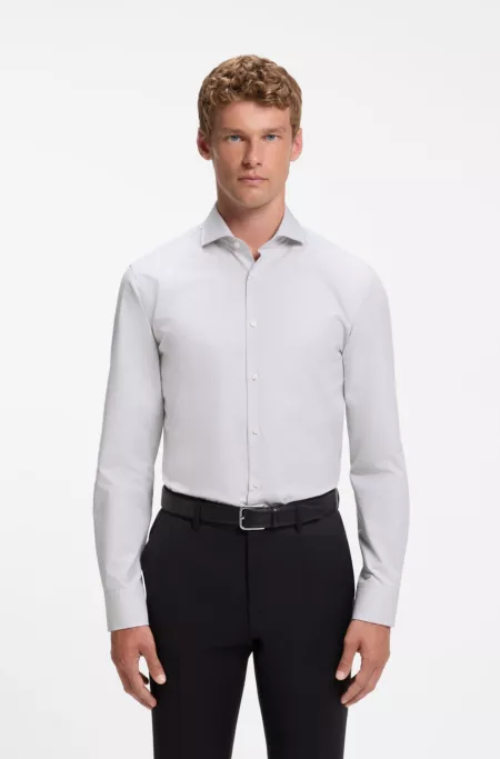 Regular-fit shirt in structured cotton
