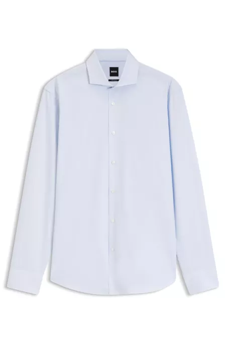 Regular-fit shirt in structured cotton