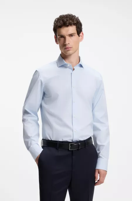Regular-fit shirt in structured cotton