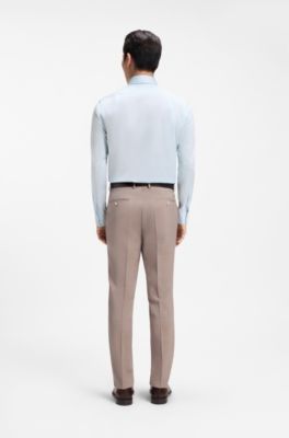 Chemise d&eacute;contract&eacute;e en coton &agrave; col &eacute;chancr&eacute;, bleu clair