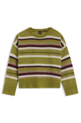 Pull Oversize en alpaga m&eacute;lang&eacute; &agrave; rayures, Fantaisie