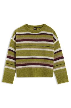Jersey oversize fit de mezcla de alpaca con rayas