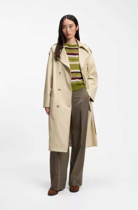Oversized-fit alpaca-blend sweater with stripes