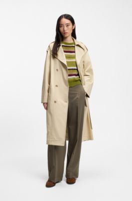 Oversized-fit alpaca-blend sweater with stripes, Patterned