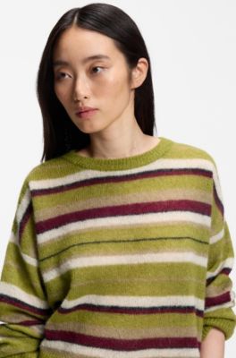 Jersey oversize fit de mezcla de alpaca con rayas, Fantas&iacute;a