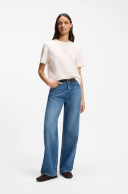 T-shirt Regular en coton avec monogramme Double B brod&eacute;, Blanc