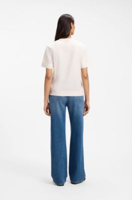 T-shirt Regular en coton avec monogramme Double B brod&eacute;, Blanc
