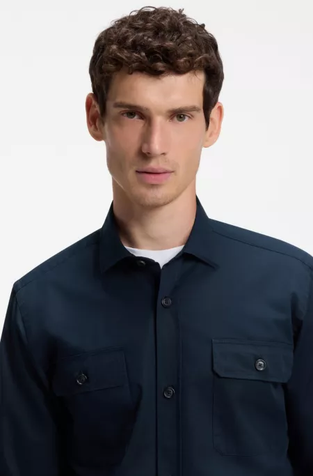 Heritage casual-fit shirt in compact cotton poplin