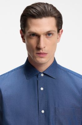 Camisa casual fit en denim, Celeste