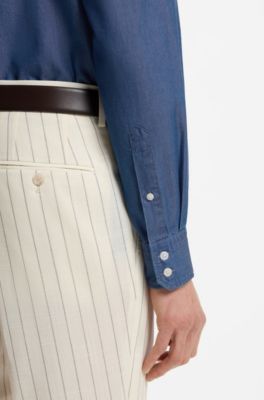 Camisa casual fit en denim, Celeste