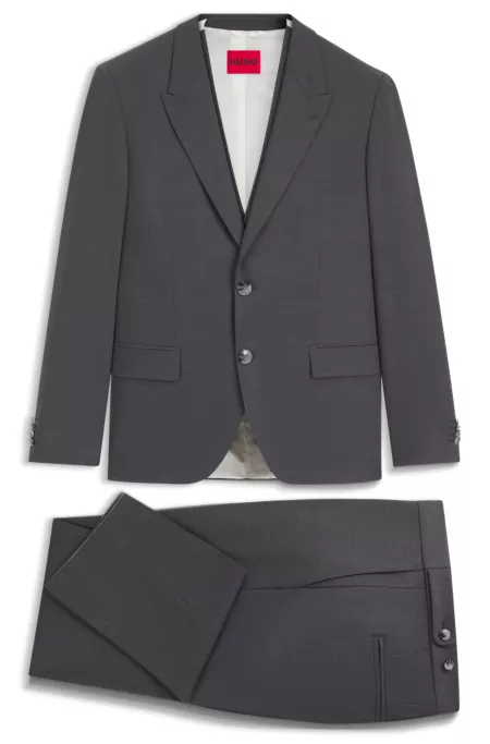 Three-piece slim-fit suit in performance-stretch fabric
