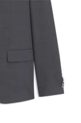 Costume Slim trois pi&egrave;ces en tissu stretch performant, Gris sombre
