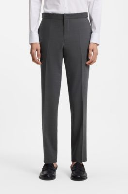 Costume Slim trois pi&egrave;ces en tissu stretch performant, Gris sombre