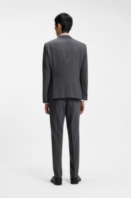 Costume Slim trois pi&egrave;ces en tissu stretch performant, Gris sombre
