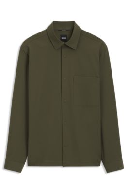 Relaxed-fit shirt in performance stretch ripstop, Light Green