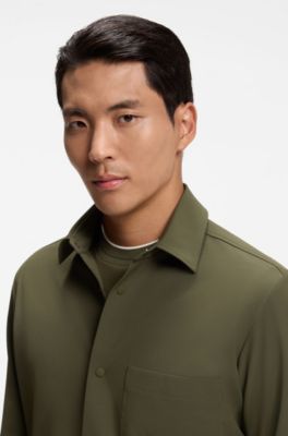 Relaxed-fit shirt in performance stretch ripstop, Light Green