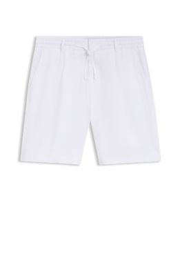 Tapered-fit shorts in linen, White