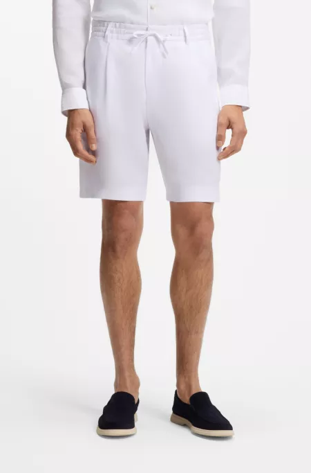 Tapered-fit shorts in linen
