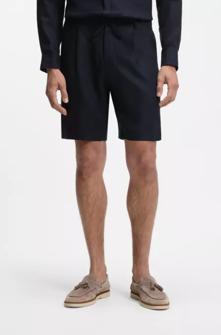 Tapered-fit shorts in linen
