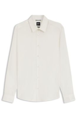 Regular-fit shirt in performance-stretch fabric, White