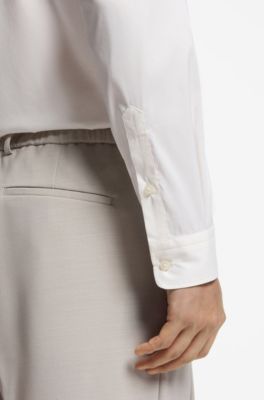 Regular-fit shirt in performance-stretch fabric, White