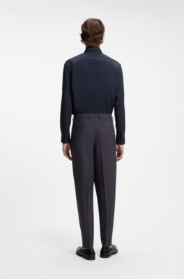 Regular-fit shirt in performance-stretch fabric, Dark Blue