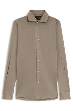 Slim-fit shirt in cotton jersey