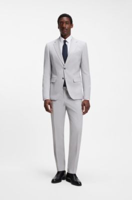 Slim-fit cotton shirt with mini monogram jacquard, White