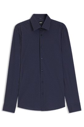 Camisa slim fit de tejido elástico técnico estampado