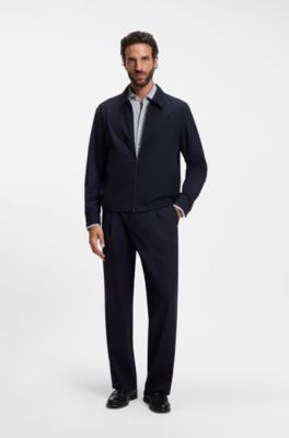 Regular-fit dress shirt in stretch jersey, Black