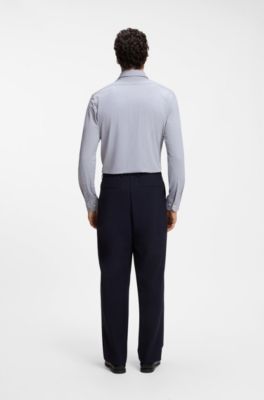 Regular-fit dress shirt in stretch jersey, Black