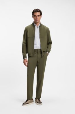 Camisa business regular fit en jersey el&aacute;stico, Caqui