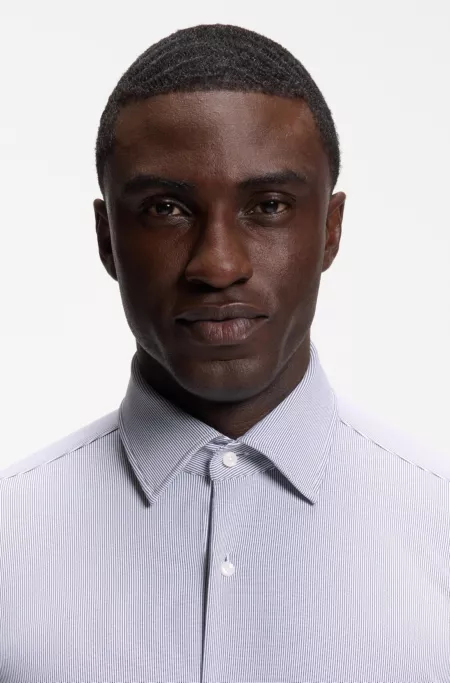 Regular-fit dress shirt in stretch jersey