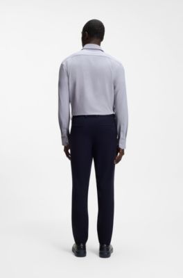 Camisa business regular fit en jersey el&aacute;stico, Azul oscuro