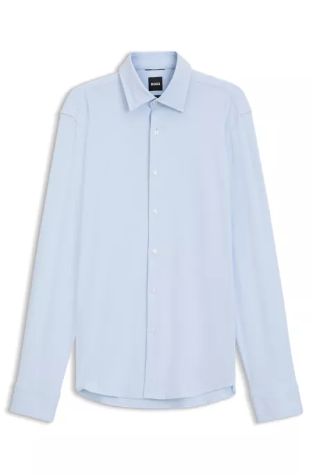 Regular-fit dress shirt in stretch jersey