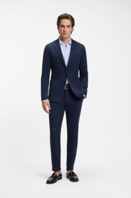 Regular-fit dress shirt in stretch jersey, Light Blue