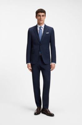 Slim-fit shirt in refined Italian cotton, Light Blue