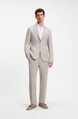 Slim-fit shirt in Italian-made performance-stretch jersey, White