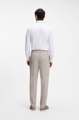 Slim-fit shirt in Italian-made performance-stretch jersey, White