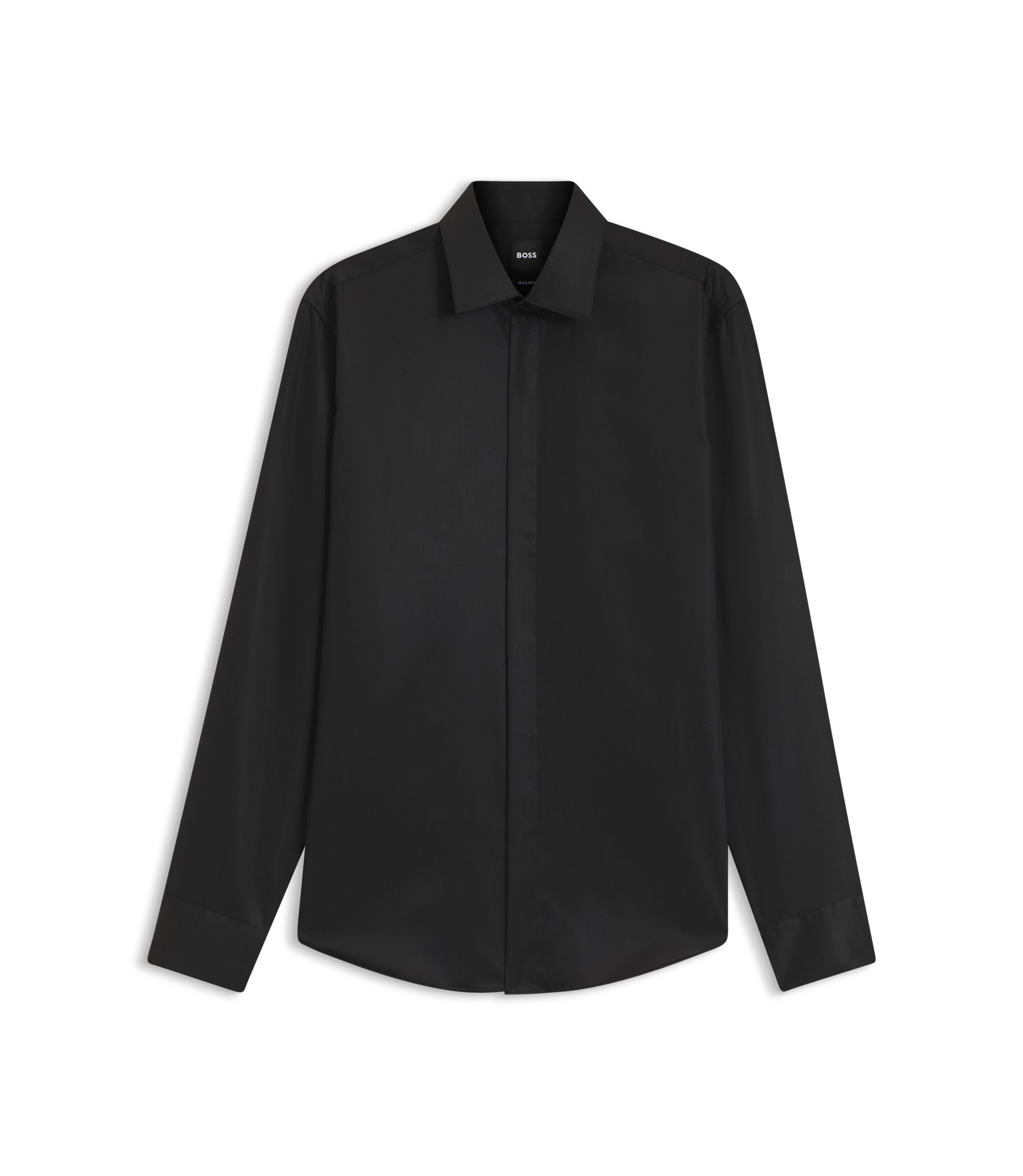 boss black dress shirt Hugo Boss Men's Black Dress Shirts