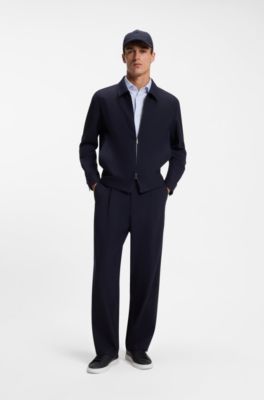 Camisa business slim fit en punto el&aacute;stico, Celeste